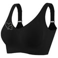 thumbnail image 1 of Htigea Seamless Lift Bras for Women Adjustable No Rims Gather Underwear Full Coverage Wirefree Push Up Bra Black XXXXL, 1 of 9