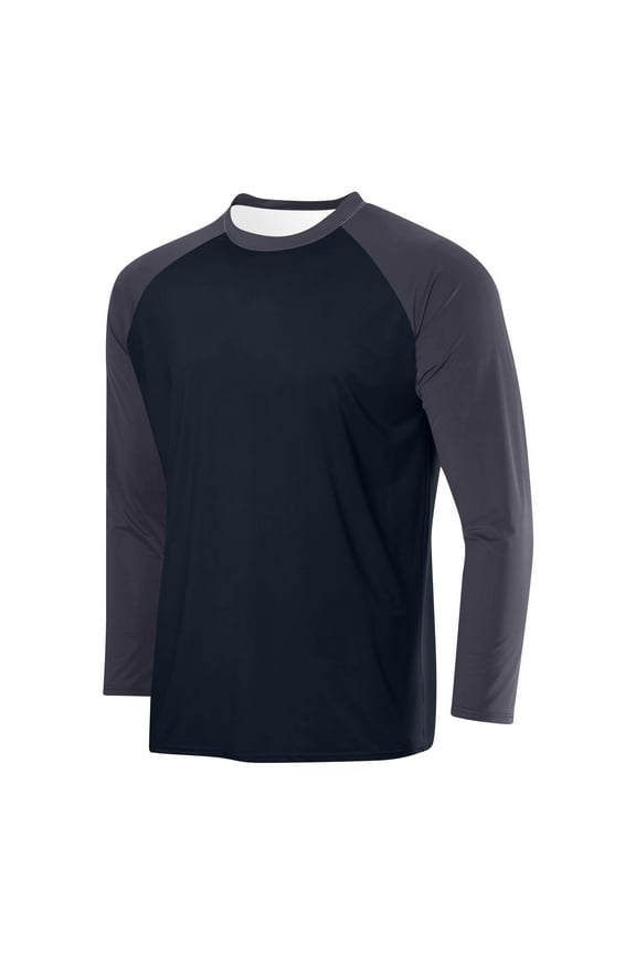 Sport T-Shirts for Men Raglan Long Sleeve Workout Shirt Quick Dry Mesh Athletic Tops Crewneck Pullover Running Training Tees Rose Gold XXL