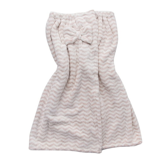 Htigea Strapless Shower Robe for Women Striped Sleeveless Elastic Tube Bath Dress Soft Fleece Spa Bathrobe Watermelon Red,Free Size