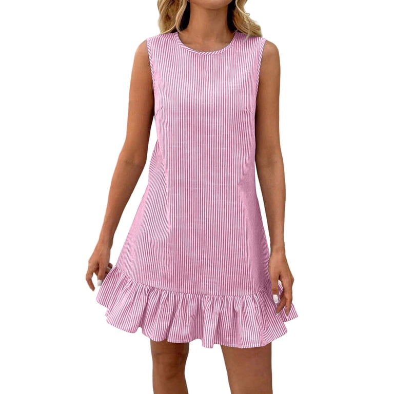 pink and purple striped mini dress Atlantis V Neck Smocked Striped Mini Dress Romper