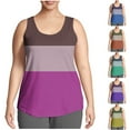 thumbnail image 1 of Htigea Summer Tank Tops for Women Loose Fit Square Neck Sleeveless Tops Flowy Blouse Short Sleeve Tops Basic Shirts Hot Pink,2XL, 1 of 5