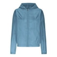 thumbnail image 1 of Htigea Sun Protection Hoodie Jacket for Women Lightweight Outdoor Hiking Biking Coats Full Zip Up Softshell Jackets Outdoor Athletic Wear Blue,4XL, 1 of 5