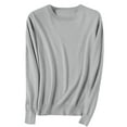 thumbnail image 1 of Htigea Sweaters for Women Cozy Crewneck Long Sleeve Casual Knit Jumpers Fall Winter Solid Pullover Tops Gray XXXL, 1 of 6