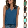 thumbnail image 1 of Htigea Tank Top Women Summer 2025 Casual Spring V Neck Sleeveless Tee Shirt Basic Trendy Beach Vacation Outfits Clothes White,XL, 1 of 5