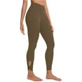 thumbnail image 1 of Qgtaibl Thin Fleece Lined Leggings for Women High Waist Yoga Pants Bottom Cutout Workout Tights Soft Comfy Pant (Khaki,L), 1 of 9
