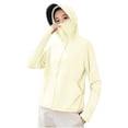 thumbnail image 1 of Htigea UPF 50+ Fishing Hoodie Shirt for Women Cooling Summer Full Zip Hooded Tops with with Face Mask Thumb Holes Pocket Yellow M, 1 of 6