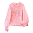 thumbnail image 1 of Htigea UPF 50+ Sun Protection Jackets for Women Long Sleeve Full Zip Athletic Workout Coats Pink M, 1 of 9