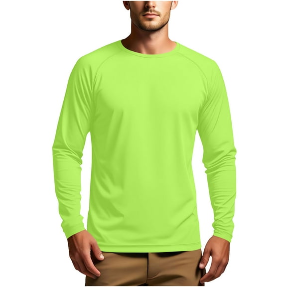 Dagegui UPF 50 Sun Protection Shirts for Men Long Sleeve Rash Guard Tops Outdoor Athletic Running Fishing T-Shirts Green XXL