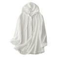 thumbnail image 1 of Htigea UPF 50+ Women's Button Down Shirts Rash Guard Long Sleeve Hoodie Lightweight Sun Protection Summer Tops White M, 1 of 6