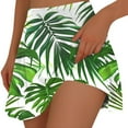 thumbnail image 1 of Htigea Under $10 Womens Tennis Skorts Hawaiian Tropical Print Skirt with Built in Shorts Lightweight Beach Vacation Skort Summer Bottoms Green S, 1 of 5
