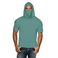 thumbnail image 1 of Htigea Unisex Hooded Sun Shirts UPF 50+ Short Sleeve Pullover UV Protection Hoodies Summer Rash Guard Workout Tops Army Green S, 1 of 8