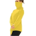 thumbnail image 1 of Htigea Unisex Mens Womens UPF 50+ Sun Protection Shirt Long Sleeve Lightweight Rash Guard Shirts with Face Cover Yellow M, 1 of 8