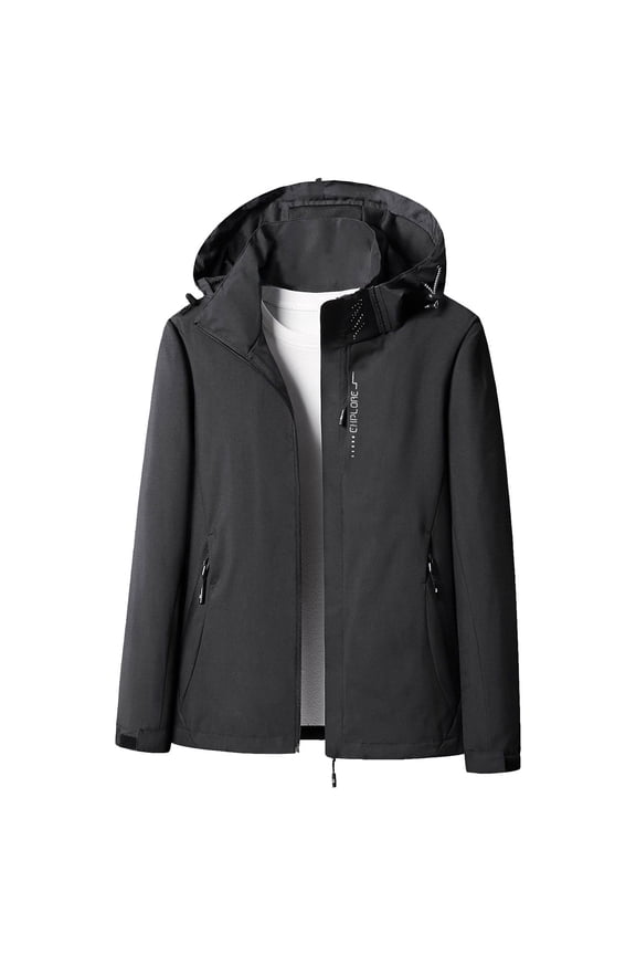 Windbreaker Jacket for Women Outdoor Cycling Windproof Coat Lightweight Full Zip Up Hooded Jackets with Pockets Black 3XL