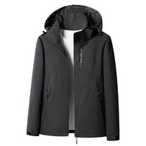 Htigea Windbreaker Jacket for Women Outdoor Cycling Windproof Coat Lightweight Full Zip Up Hooded Jackets with Pockets Black M