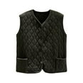 thumbnail image 1 of Htigea Winter Warm Gilet for Women Sleeveless Quilted Vest Solid Color Button Down Waistcoat with Pockets Black M, 1 of 3