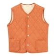 thumbnail image 1 of Htigea Winter Warm Vest for Women Fleece Lined Sleeveless Jackets Quilted Gilet Casual Comfy Home Waistcoats with Pocket Orange XXXXXL, 1 of 4
