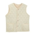 thumbnail image 1 of Htigea Winter Warm Vest for Women Fleece Lined Sleeveless Jackets Quilted Gilet Casual Comfy Home Waistcoats with Pocket White XXXL, 1 of 4