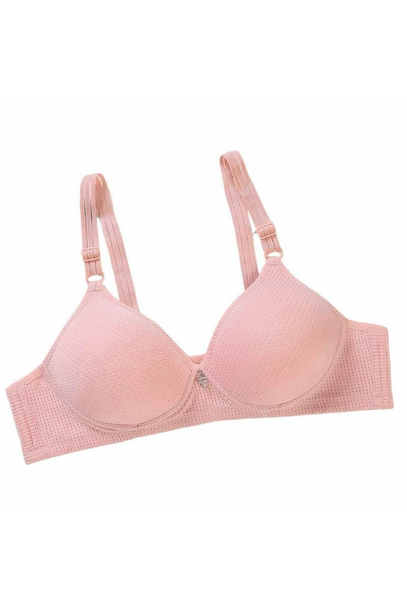 Women Wireless Bras Full Coverage Gather Bra for Big Breast Comfy No Underwire Anti Sagging Underwear Bralettes Pink XL
