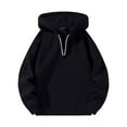 thumbnail image 1 of Htigea Women's 1/4 Zip Up Hoodies Fleece Hooded Long Sleeve Sweatshirts Casual Loose Pullover Fall Winter Tops Black 2XL, 1 of 3
