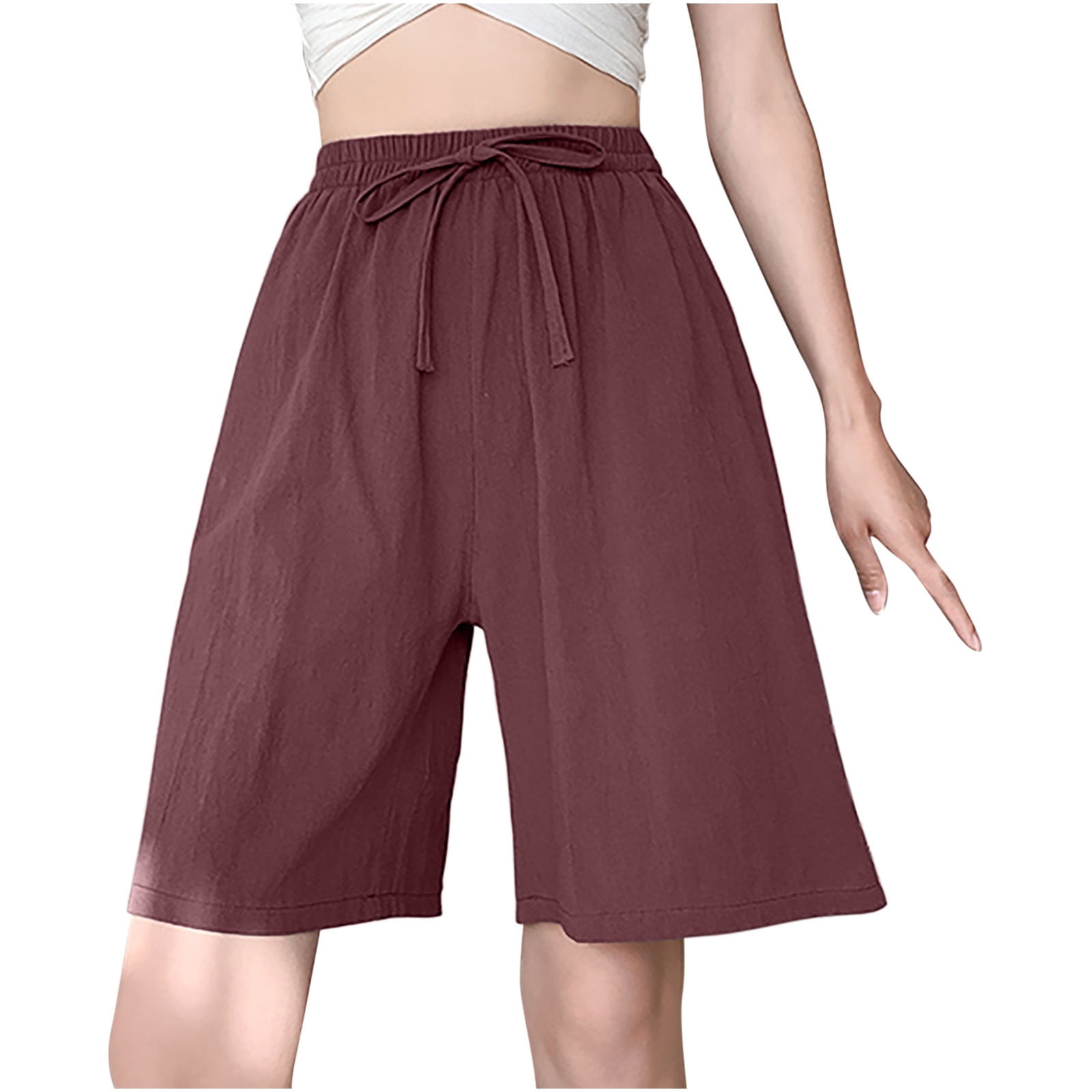 Fantaslook Womens Casual Elastic Waist Drawstring Shorts, Pockets