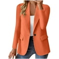 thumbnail image 1 of Htigea Women's Business Blazer: Long Sleeve Slim Fit Work Jackets Button Down Lapel Suit Coats No Pocket Orange S, 1 of 6