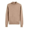 thumbnail image 1 of Htigea Women's Crew Neck Sweaters Fall Long Sleeve Pullover Solid Knit Sweaters Soft Cozy Base Layer Tops Khaki S, 1 of 7