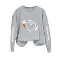 thumbnail image 1 of Htigea Women's Crewneck Sweatshirts Trendy Graphic Long Sleeve Tops Fall Pullover Loose Casual Comfy Daily Wear Gray M, 1 of 4