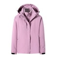 thumbnail image 1 of Htigea Women's Fall Winter Jacket 3 in 1 Convertible Hiking Athletic Coats Waterproof Windproof Outdoor Windbreaker Jackets with Pockets Purple 3XL, 1 of 7