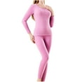 thumbnail image 1 of Htigea Women's Fall Winter Thermal Underwear Set Base Layer Long Johns Soft Comfy Top & Bottom 2 Pieces Purple XL, 1 of 6