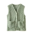 thumbnail image 1 of Htigea Women's Fleece Vest Soft Comfy Sleeveless Jacket Warm Winter Button Down Loungewear Gilet with Pockets Green L, 1 of 7