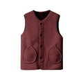 thumbnail image 1 of Htigea Women's Fleece Vest Winter Warm V Neck Sleeveless Outerwear Lightweight Casual Waistcoat with Pocket Wine XXXXXL, 1 of 7