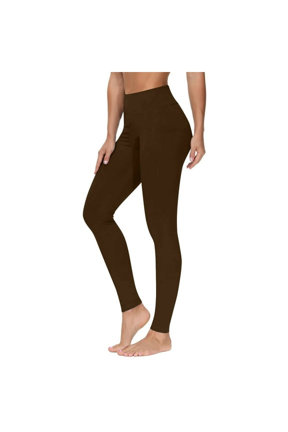 Women's High Waist Yoga Pants Seamless Stretchy Gym Workout Leggings Tummy Control Butt Lifting Bottoms Buttery Soft Fitness Pant No Pocket ZZB Bronze,S