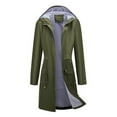thumbnail image 1 of Htigea Women's Hooded Rain Jacket Long Waterproof Windproof Raincoat Casual Full Zip Windbreaker with Pockets Army Green 2XL, 1 of 5