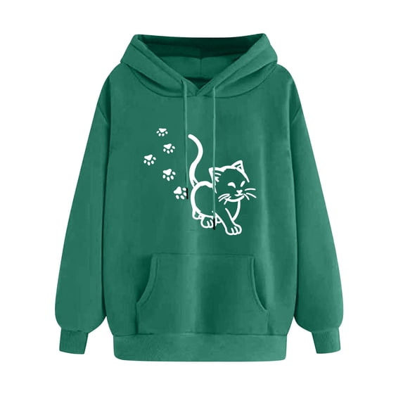 Htigea Women's Hooded Sweatshirts Cute Graphic Pullover Hoodies with Pocket | Fall Winter Clothes, Drawstring, Loose Fit, Casual Work Daily Tops Army Green L