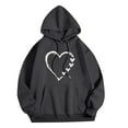 thumbnail image 1 of Htigea Women's Hoodies & Sweatshirts Heart Graphic Long Sleeve Lightweight Thin Fleece Pullover Tops Casual Loose Fit Sweatshirt with Pocket Dark Gray XL, 1 of 3