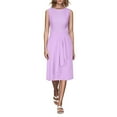 thumbnail image 1 of Htigea Women's Knee Length Dress Summer Crewneck Neck Sleeveless Dress Solid Formal Office Work Everyday Dresses Purple,XL, 1 of 8