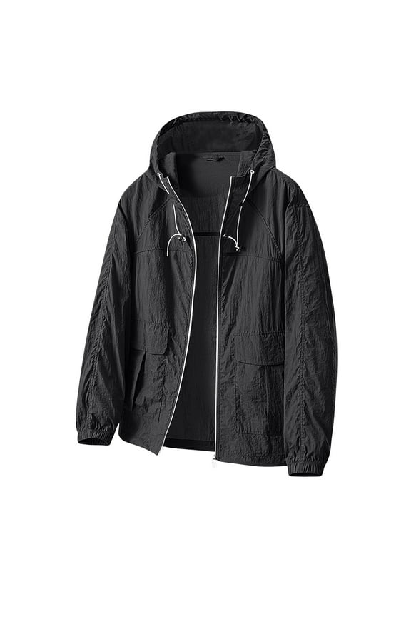 Women's Lightweight Sun Protection Jackets Waterproof Outdoor Active Coats Breathable Outerwear Black 3XL