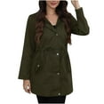 thumbnail image 1 of Htigea Women's Long Hooded Jackets Drawstring Waist Windbreaker Coats Lightweight Fall Outdoor Jacket with Pockets Army Green S, 1 of 6