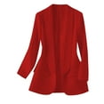 thumbnail image 1 of Htigea Women's Long Sleeve Blazer Solid Color Suit Jacket Trendy Slim Fit Lapel Outfit Office Coat Red,S, 1 of 5
