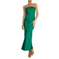 thumbnail image 1 of Htigea Women's Maxi Bodycon Dresses Sleeveless Backless Tube Dress Elegant Low Back Hollow Out Strapless Long Dresses Wedding Guest Green,S, 1 of 7