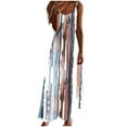 thumbnail image 1 of Htigea Women's Maxi Sundress Flower Print Sleeveless V-Neck Tank Dress Soft Cozy Spaghetti Straps Beach Vacation Dresses 02#Multicolor,XXL, 1 of 5