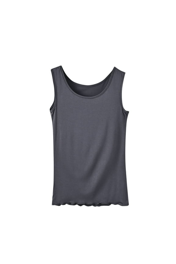Women's Plus Size Tank Tops Casual Loose Camisole Sleeveless Crewneck Undershirts Basic Summer Tanks Soft Lounge Sleep Shirt Gray M