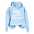 thumbnail image 1 of Htigea Women's Pullover Hoodies Letter Print Long Sleeve Sweatshirts | Fashion Preppy Y2k Tops, Loose Fit, Casual Daily Work, Fall Winter Clothes Light Blue S, 1 of 6