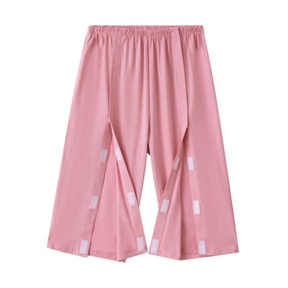 Htigea Women's Tear Away Shorts Cotton Post Surgery Recovery Shorts Soft Comfortable Home Short Pants Pink XXL