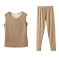 thumbnail image 1 of Htigea Women's Thermal Underwear Set Crew Neck Tank Top and Elastic Waist Pants Long Johns Base Layer for Women Coffee XL, 1 of 3