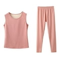 thumbnail image 1 of Htigea Women's Thermal Underwear Set Crew Neck Tank Top and Elastic Waist Pants Long Johns Base Layer for Women Pink XXXL, 1 of 3