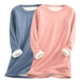thumbnail image 1 of Htigea Women's Winter Sweatshirts 2 Pieces Fleece Lined Long Sleeve Pullover Soft Cozy Loungewear Tops Pink 5XL, 1 of 4