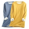 thumbnail image 1 of Htigea Women's Winter Sweatshirts 2 Pieces Fleece Lined Long Sleeve Pullover Soft Cozy Loungewear Tops Yellow 5XL, 1 of 4