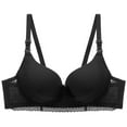 thumbnail image 1 of Htigea Womens Anti Sagging Bras Underwire Full Coverage Push Up Bra Adjustable Strap High Support Gather Underwear Black M, 1 of 4