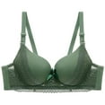 thumbnail image 1 of Htigea Womens Anti Sagging Bras Underwire Full Coverage Push Up Bra Adjustable Strap High Support Gather Underwear Green M, 1 of 7